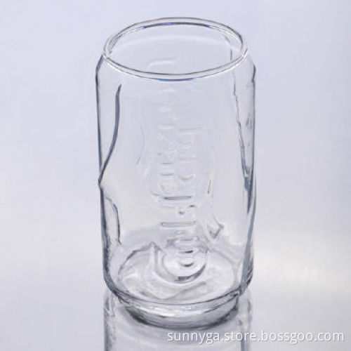 Cola Glass Jar with 425mL Volume, 11.7cm Height and Relief Logo as Present or Promotional Purposes